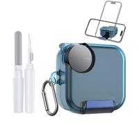 for CMF Buds Pro 2 / CMF Buds 2 Plus (2025) Case with Phone Holder, Soft TPU Clear Protective Case with Cleaner Kit & Carabiner Accessories Set(Clear Blue)