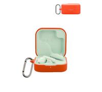 For Cmf By Nothing Buds 2 Earphone,Soft Silicone Protective Cover,Skin Case with Carabiner,Full Protection,Orange
