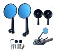 For CNC Aluminum Alloy Round Rearview Mirror for Motorcycles, Electric Side Mirrors, Black Lens, Sold as Pair (Left & Right)