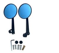 For CNC Aluminum Alloy Round Rearview Mirror Set for Motorcycle - Electric Side Mirror Compatible with Models, Black Lens, Pair