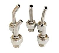 For CNC Machine Tools Inclined High-Pressure Cooling Nozzle, Installation Thread 304 Material 10pcs M10*1.5 Tube length 60mm(2.36in)