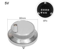 for CNC Pulser Handwheel 80Mm 5V 4Pin/6Pin Manual Pulse Generator Encoder with Aluminum Alloy Design for Milling Equipment and CNC Machines