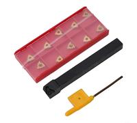 For CNC Threading Tool Holder Set 10mm SER1010H11 Lathe Turning Toolpost with 10pcs 11ER AG60 Carbide Inserts for Metal Working Right Hand
