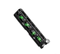 for Compact Magnetic Level Ruler, Cast Aluminum Multi-Angle Gauge with Clamp and for V-Groove, Portable Measuring for Electricians and Plumbers(Black 6 inches)
