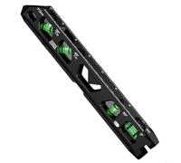 for Compact Magnetic Level Ruler, Cast Aluminum Multi-Angle Gauge with Clamp and for V-Groove, Portable Measuring for Electricians and Plumbers(Black 9 inches)