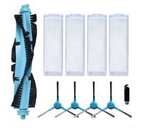 For Conga Robot Vacuum Cleaner Replacement Kit: Main Roller Brush, 4 Side Brushes & 4 Filters For Conga 3290-7090 Series (Including For Elite Models)