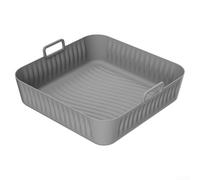 For Cosori 5QT 6QT Silicone Baking Mat with 14mm High Ridges, Square Shape for Air Frying, Baking, and Roasting Applications (gray)