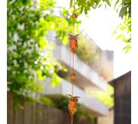 For Courtyard eaves owl rain chain made from iron creating a decorative water channeling feature for gardens and patios