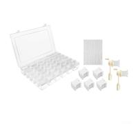 For Craft DIY Storage Box for Embroidery Floss with 36 Compartments, Includes 200 Bobbins, Number Stickers and Two Bobbin Winders for Efficient Thread Organization and Easy Access