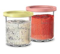 For Creami Deluxe 11-In-1 XL Family Size NC500/NC501 Pints 24 Oz - Dishwasher Safe, , Leak Proof-2026 pink yellow 2pcs