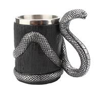 for Creative 600ml Stainless Steel Beer Mug Resin Snake Handle Double Layer Drinking Cup Tankard Coffee Milk Tea Drinkware Gothic Gift Coffee Milk Tea Drinking Cup