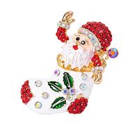 For Creative Christmas Santa For Rhinestone Brooch Christmas Theme Brooch Pin Santa Jewelry Gifts For Women Girls