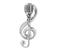 For Creative Microphone Brooch Music Note Enamel Pins Alloy Bag Clothes Lapel Pin Jewelry Decor Gift For Women Men