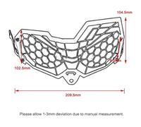 For CRF300L CRF250L For Rally CRF 300L 250L For Rally 2017-2021 Motorcycle Headlight Headlamp Grille Shield Guard Cover Protector Motorcycle Front Headlight(2)