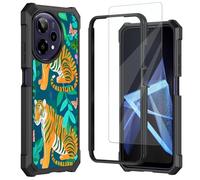 for Cricket Icon Plus 2026 Phone Case/AT&T Verge 2 Case,with Tempered Glass Screen Protector,Shockproof Durable PC and TPU Bumper Raised Corner Edge Case for AT&T Verge 2,Cute Tiger and Butterfly