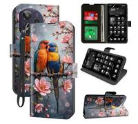 for Cricket Icon Plus 2026 Wallet Case with RFID Blocking, 4 Card Holders, Kickstand, Wrist Strap - Magnetic PU Leather Flip Phone Case Protective Cover for Women & Men,Two Love Rainbow Lorikeets