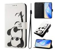 For Cricket Outlast 5G 2024 Case, Premium Leather Painted Wallet Book Flip Stand View Phone Cover with Card Holder Slots Compatible with Cricket Outlast 5G 2024,Panda