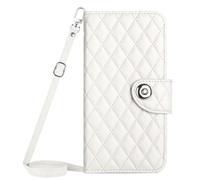 for Crossbody for Honor X6B with Luxury Leather Wallet Case Credit Card Holders Lanyard, Flip Folio Book Wallet Phone Case Shockproof Cover Women Men for Honor X6B white