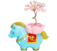 For CRYSTAL Accented Resin Horse Ornament for Tree Decoration or Interior Styling Reflecting Cultural Meaning and Thoughtful Craft Approach (Blue)