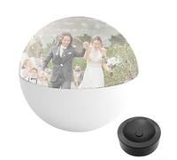 For Crystal Ball, 7CM Personalised Video Player With LED Base, Memory Ball Music Box For Birthday Anniversary Wedding Decoration(White)
