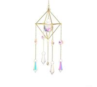 For Crystal Ball Air Bromeliad Flower Stand Lamp Hanging Pendant with Metal Cage for Sunlight Reflection and Atmospheric Decoration (star)