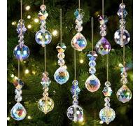 For Crystal Ball Pendant Ornaments 12 Pieces in Assorted Finishes for Christmas Tree, Event Decor, and Living Space Enhancement