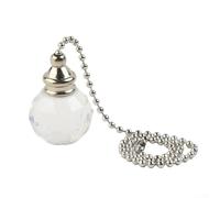 For Crystal Bathroom Pull Chain Handle for Toilet Flush or For Light Switch Control with Decorative Pendant Accent (Transparent)