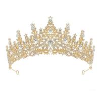 for crystal Bridal Tiara Crown Alloy Wedding Headpiece 32cm | Sparkling for crystal accents, elegant European design, suitable for brides, 32cm length, alloy construction
