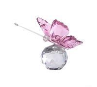 For Crystal Butterfly Figurine for Interior Accent and Functional Weight with Traditional Insect Form Interpretation (pink)