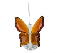 For Crystal Butterfly Figurine for Wedding and Home Decor K9 Glass Paperweight Handmade with Detailed Craftsmanship (Amber)