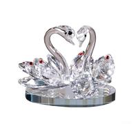 for CRYSTAL Double Swan Ornaments Decorative Wedding Couple Collectible Home Decor Anniversaries Valentine Girlfriend (white)