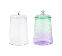 For Crystal Glass Storage Jar with Embossed Design for Dry Food, Spices, Coffee, Tea, Legumes, Rice, Pasta, Snacks, and Pantry Organization (9L)