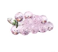 For Crystal Grape Ornament Glass Grape Figurine For Crystal Fruit Decoration Wedding Table Centerpiece Cabinet Display Ornament For Crystal Harvest Decor Grape Cluster(pink)