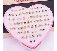 For Crystal Rhinestone Flower Stud Earrings Jewelry Set 36 Pairs for Women and Girls A Charming Addition to Your Collection (no.4)