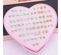 For Crystal Rhinestone Flower Stud Earrings Jewelry Set 36 Pairs for Women and Girls A Charming Addition to Your Collection (no.3)