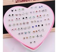 For Crystal Rhinestone Flower Stud Earrings Jewelry Set 36 Pairs for Women and Girls A Charming Addition to Your Collection (no.5)