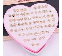 For Crystal Rhinestone Flower Stud Earrings Jewelry Set 36 Pairs for Women and Girls A Charming Addition to Your Collection (no.1)