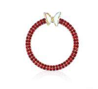 For Crystal Rhinestone Ignition Button Decoration For Ring for -Touch Cars - Zinc Alloy Trim For Ring Compatible with Most Standard Engine Butt(RED)