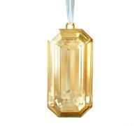 For Crystal Square Gemstone Ornament 2025 for Christmas Decor, Sparkly Accent for Trees and Festive Arrangements (gold)