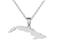 For Cuba Stainless Steel Map Pendant Necklaces Map Jewelry Gold Color Items for Bridal Women Man Party Gifts Earrings Sets Round Ball Jewelry (Model 4)