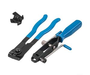for CV Joint Boot Clamp Pliers Chromium Vanadium Alloy Steel Heat Treated Jaws Anti Slip Handles Compact Design Blue Two Piece Set Cutting Ball Cage Automotive Repa(A)