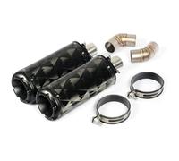 For D&UCATI For Mon&ster 695 696 795 796 1100 Exhaust System 470MM Muffler Tail Pipe Baffle Slip On Connecting Tube Mid Link Pipe Motorcycle Exhaust Mid Link Pipe(6)