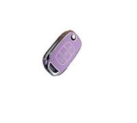 For Dacia For Logan 2021 Key Cover Shell TPU Car Key Case Cover Car Accessories(Silver Line Purple)