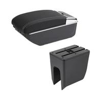 For Dacia For Spring Armrest Box Car Armrest Box Center Storage Box Internal Retrofit USB Charging Car Accessories(C3 Black White line 7 USB)