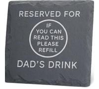 For Dad Father's Day Idea Dad Gifts For Him Secret Santa Present Idea For Him Black Slate Drinks Coffee Coaster Funny Dad Joke Gifts Beer Matt