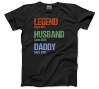 for Daddy Legend T-Shirt - Funny Personalised Tee Custom Top Husband Daddy New Dad to be Father First 1st Fathers Day Christmas Birthday 4X-Large Black