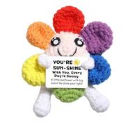 for Dandy's World Merch Positive Sunflowers Gifts For Women, Emotional Support Handmade Plant Crochet Flowers Doll With Warming Card, Colorful Inspirational Sunflowers You Are Sun-Shine With You