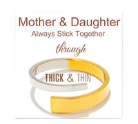 For Daughter-Forever Bond Ring, Personalized Promise Two Tone Open Ring, Adjustable Infinity Promise Mother Daughter Rings, Mother daughter Jewelry for Her Birthday Christmas (Silver Gold)