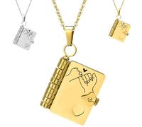For Daughter - I'm Always With You Book Necklace, Openable Multi Layer Little Star Hummingwings Book Necklace from Mom, A Letter for My Daughter book necklace, Carries Everlasting Love (Gold)