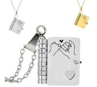 For Daughter - I'm Always With You Book Necklace, Openable Multi Layer Little Star Hummingwings Book Necklace from Mom, A Letter for My Daughter book necklace, Carries Everlasting Love (Silver)